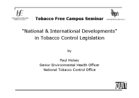National and International Developments in Tobacco Control Legislation front page preview
              